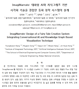 KSC2024, ImagiNarrate: Design of a Fairy Tale Creation System Integrating Conversational AI and Knowledge Graph Based Visualization Technique 이미지