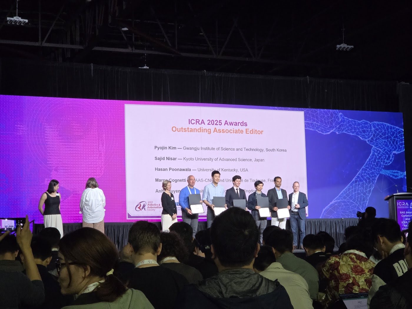 ICRA 2025 Outstanding AE Award 수상(김표진 교수)