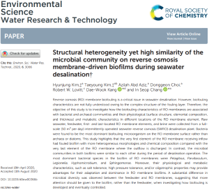 Structural heterogeneity yet high similarity of the microbial community on reverse osmosis membrane-driven biofilms during seawater desalination