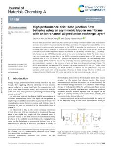 159. High Performance Acid–Base Junction Flow Batteries Using an Asymmetric Bipolar Membrane with an Ion-Channel Aligned Anion Exchange Layer