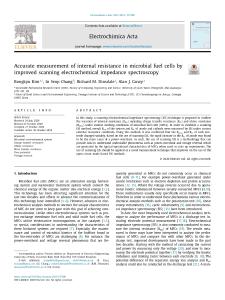 160. Accurate Measurement of Internal Resistance in Microbial Fuel Cells by Improved Scanning Electrochemical Impedance Spectroscopy
