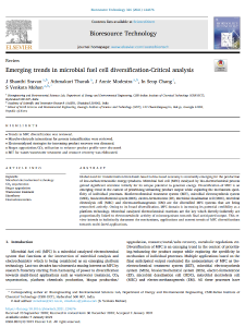 Emerging trends in microbial fuel cell diversification - Critical analysis