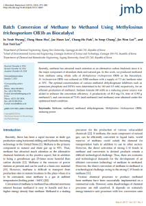 109. Batch conversion of methane to methanol using methylosinus trichosporium OB3B as biocatalyst
